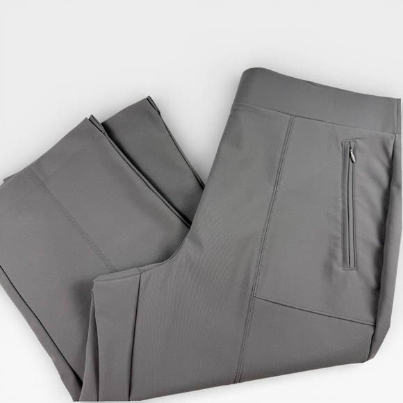 Lane Bryant Pants - Lane Bryant Stretch Capri Pants Womens 16 Gray Seamed Zipper Pockets Casual
